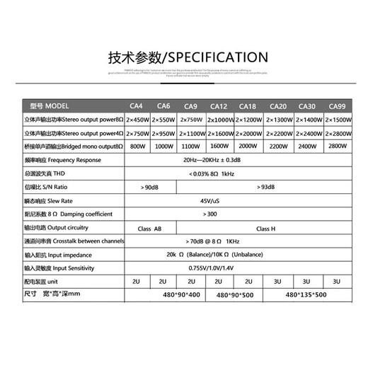 MEIMI CA power amplifier audio high-power pure post-stage professional stage full-range speaker subwoofer performance amplifier KTV stage performance four-channel amplification CA9=800X800W