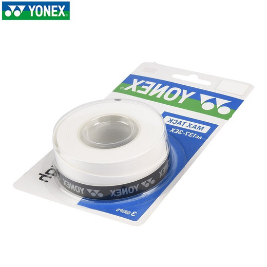 YONEX 尤尼克斯羽毛球拍手胶吸汗带yy超薄吸汗透气防滑平龙骨粘性柄皮 AC102C白色 3条装超薄吸汗印尼产