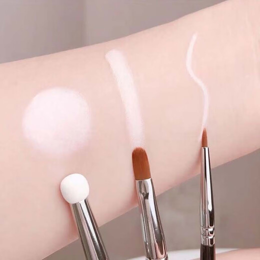 Banrenjia fine flat head double-ended sponge concealer brush lip brush dark circles tear trough eyeliner brush foundation brush quick makeup application T22 fine concealer brush 1