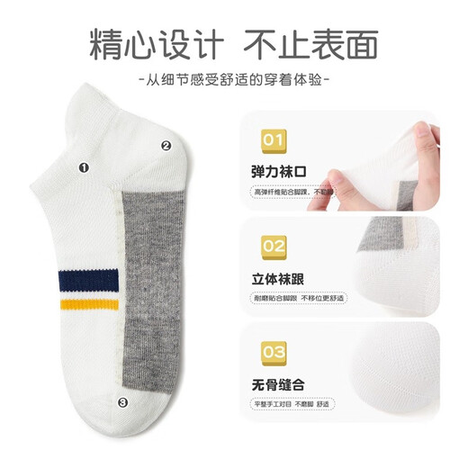 Bambi children's socks children's boat socks summer thin mesh breathable combed cotton socks boys summer socks BB22033 children's summer mesh boat socks 5 pairs 8-11 years old recommended foot size 33-37 20-22