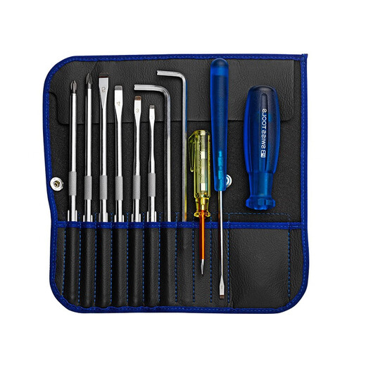 PB Swisstools Swiss Swiss Précision Tournevis Set étoile Cross Hexagon Portifonctionnel Dimensionnal Modification Cone PB9215BLUE