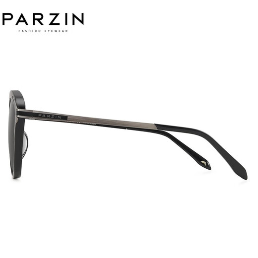 帕森（PARZIN）尼龙片偏光太阳镜女 时尚防晒金属框开车驾驶防晒潮墨镜 PZ9755 黑框黑灰片