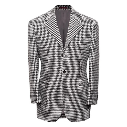 Cultum1930s Retro verdickte reine Wolle grobschwarz -weiße Houndstooth Herbst und Winteranzug Herrenanzug Jacke Schwarz -Weiß -Hound -Tooth M (50B)