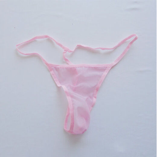Wen Shiou Herren sexy Unterwäsche Tanga transparent sexy sexy Streifen Nicht geheimer Dreieck transparent T-Pants Nische Hobbys vertraulich einteilig Schwarz