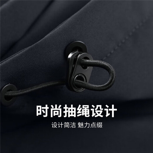 与狼共舞【鹅绒内胆】可拆卸连帽夹克男2024秋冬新款防风锁温保暖外套1049 藏青101 XL (180)