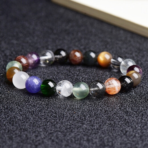 Muchin crystal multi-pack bracelet hair crystal ghost super seven aurora prehnite tanzanite mixed crystal bracelet