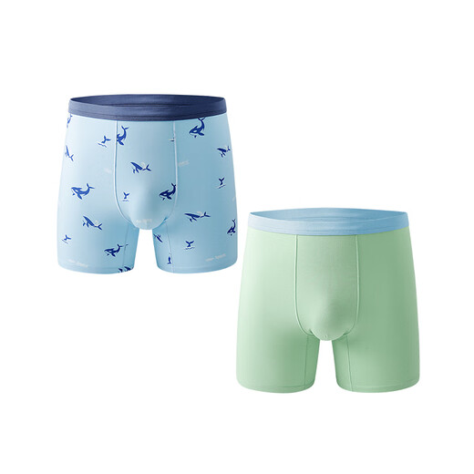 Yishi Yishi MAX Superman fat boy's underwear with extra fat and enlarged boxer briefs medium and large children's anti-wear leg shorts cotton mid-waist comfortable oxygen blue + vitality green 190 yards 4XL (170-200Jin Jin is equal to 0.5 kg)