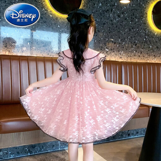 Disney (Disney) Vestido para niñas Princesa Vestido de princesa de verano Caballa de niña Little Falda Summer Wear 2024 New Children's Clothing Girls 2601 Pink 160cm (160 cm)