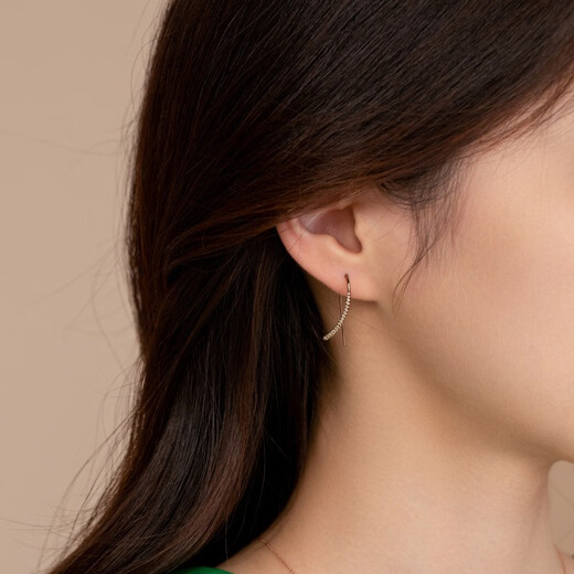 Chow Sang Sang 18K Brown Gold Daily Luxe Brown Diamond K Gold Color Gold Diamond Stud Earrings Women's 89696E