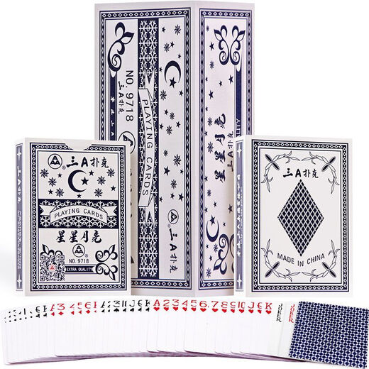 Tres una tarjeta de póker Star Moon 3 A Card Blue Core Paper Whole Box 100 Picks Three A9718 Red One 10 Picks
