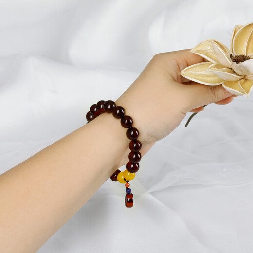 Jiale Blood Amber Bracelet Women's Beeswax Amber Combination Bracelet Baltic Amber Safety Buckle DIY Style About 10mm+ 12g