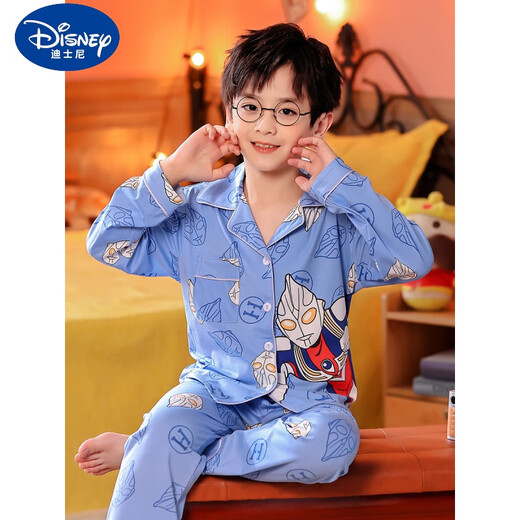 Disney (DISNEY) children's pajamas boys spring and autumn long sleeves pure cotton thin Spider-Man little boy medium and big baby home clothing set 1048-Aotuman 10 size height 110-120cm 5-6 years old