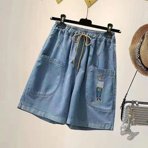 Jeans coupés kexin jeans moyens-jumeaux pour femmes en 2024 rétro littéraire d'été mince jeans patch féminin 1105 pantalon recadré bleu de haute qualité m recommandé 90-105jin [Jin est égal à 0,5 kg] Jin [Jin est égal à 0,5 kg]