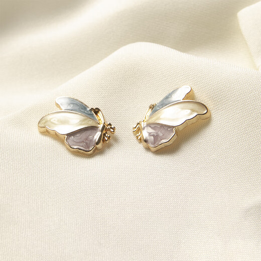 EKUSTYEE butterfly small brooch for women, cute collar pin, anti-exposure buckle, creative pin buckle, simple and versatile clothing neck accessories, a pair of three-color wing brooches + gift box