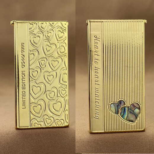 ZORRO ultra-thin 753 colored shell lift kerosene lighter, exquisite sculpture creative personality, give boyfriend Valentine's Day gift, double heart nickel colored shell self-use version