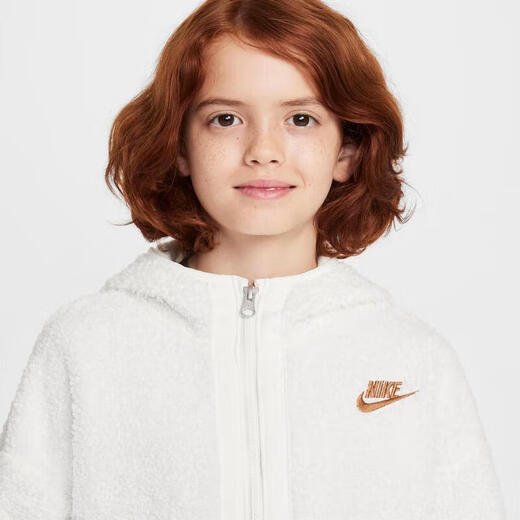 Nike official authentic children's CLUB loop velvet winter new jacket layered sweatshirt jacket HQ4882-133 One size fits all (M)