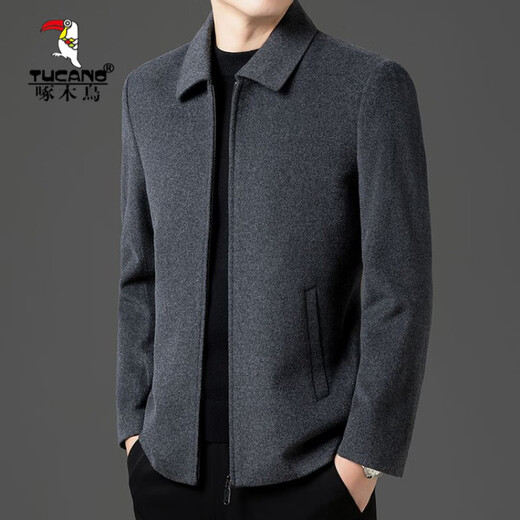 Veste en laine de pics (Tucano) pour hommes Spring et automne haut de gamme haut de gamme d'âge moyen veste en laine pour hommes gris xl 180