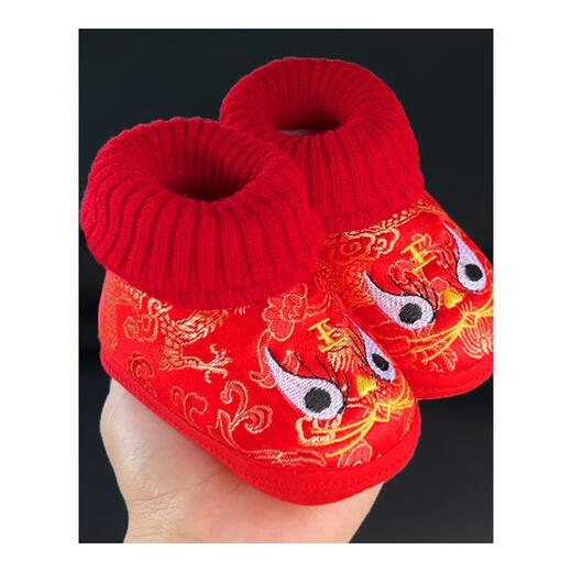 Midur infants 0-12 months 1 year old baby autumn and winter full moon tiger head cotton shoes red soft sole one year old warm baby shoes No-red (tiger boots) 11.5 (M inner length 11.5cm recommended for 6-12 months)