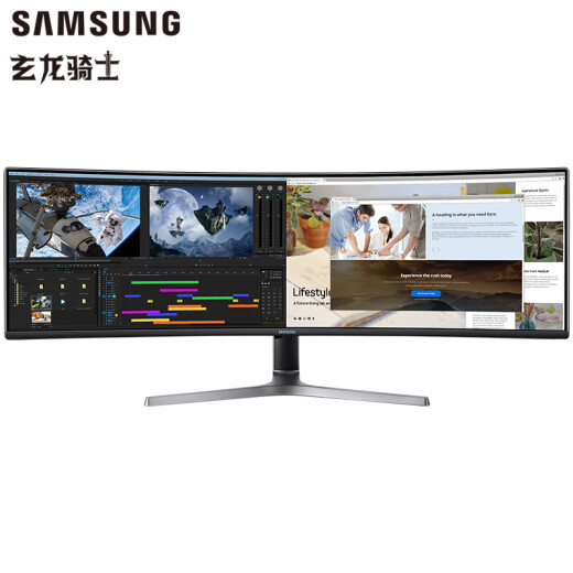 Samsung (SAMSUNG) 49-inch 120Hz dual 2K quantum dot wide color gamut HDR1000 fish screen CRG9 Black Dragon Knight gaming monitor LC49RG90SSCXXF