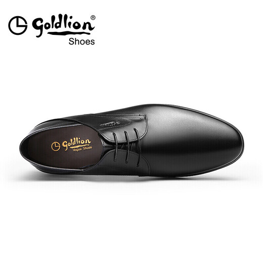 金利来（goldlion）男鞋商务正装休闲鞋简约舒适皮鞋582810134AAB-黑色-44码