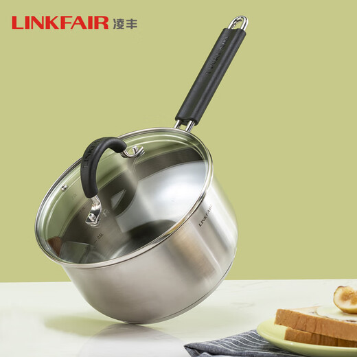 Lingfeng (LINKFAIR) milk pot stainless steel baby food pot uncoated noodle cooking pot snow pan small soup pot gas induction cooker universal 304 milk pot 18cm