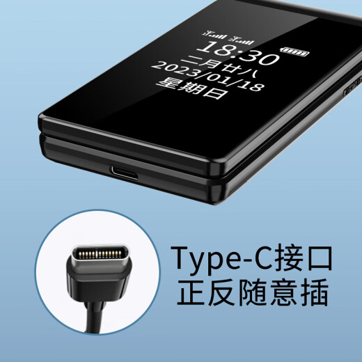 纽曼（Newman）F6 4G全网通翻盖老人手机 双卡双待超长待机 大字体大声音大按键老年机 学生备用功能机儒雅黑