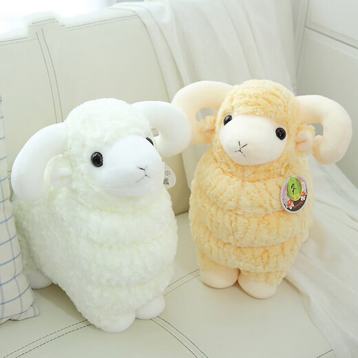 Jiabaili Plüschspielzeug Schafpuppen Kinder Ragenpuppen kleine Schaf Alpaka -Puppe Geburtstag Geschenk für Freundin Best Freundes Paar weiß Kritzelei Safep 25cm