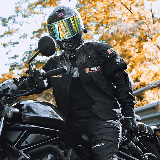 Duhan (DUHAN) D-020 Duhan motorcycle riding suit men's four-season anti-fall motorcycle suit off-road racing suit rider suit black L