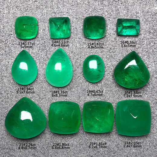 Blue Peace 13 emerald sugar tower bare stone ring face Zambia Colombia 18k gold ring pendant 0.99 carat 4#