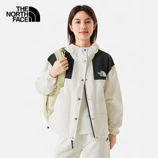 The North Face (TheNorthFace) women's leather hooded jacket outdoor windproof and water-repellent casual jacket spring new 5JXOQLI/beige S/155