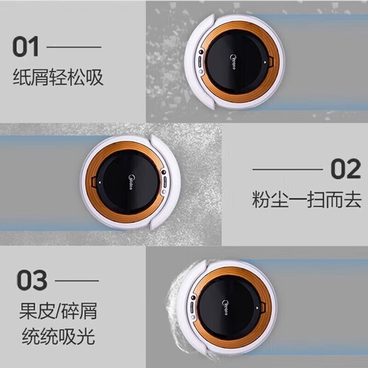Midea integrated sweeping and suction fully automatic sweeping robot with slim body, environmental sensing, low noise, VR05F5-TY, automatic recharging and anti-falling