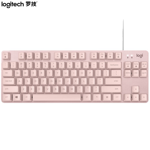 罗技（Logitech）K835机械键盘 有线键盘 游戏办公键盘 84键 茱萸粉 TTC轴 红轴