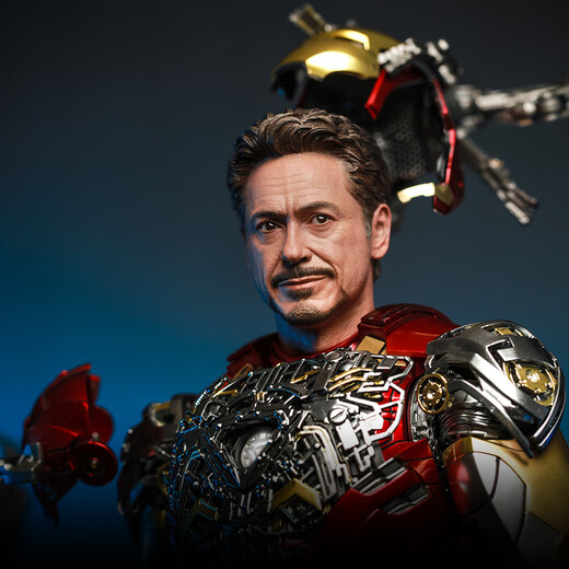 HOT TOYS钢铁侠MK6 2.0合金人偶连拆甲台单套装 MMS687D52钢铁侠MARK6 2.0