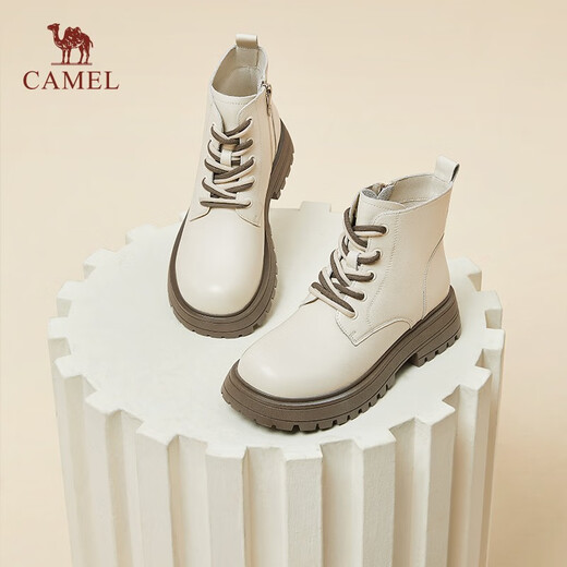 Camel (Kamel) Martin -Stiefel für Frauen im Herbst und Winter Neue komfortable Casual Women's Shoes Short Stiefel Britische Mango -Head Frauenstiefel LF222W7732 M White 36 36
