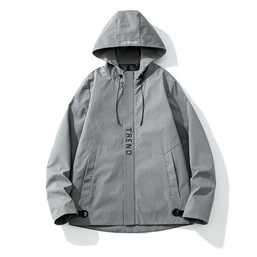 Nanyuqiu (NANYUQIU) jacket men's autumn jacket Korean style versatile 2021 new loose stand collar hooded outer wear trendy men's sports 6218 blue (stand) collar 2XL (140-160Jin [Jin equals 0.5 kg])