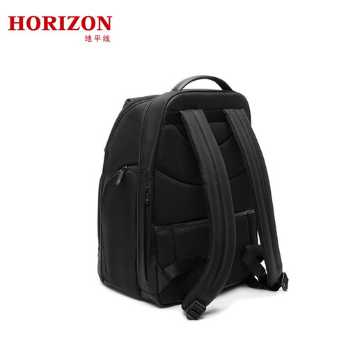 HORIZON地平线商务双肩包电脑包大容量背包尼龙防泼水耐磨双肩包661485 黑色单拉链