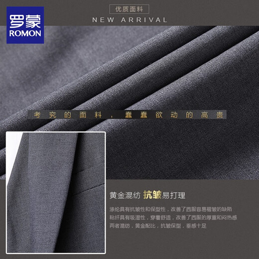 Luo Meng high-end no-iron anti-wrinkle suit men's business casual wedding formal suit jacket top men's black (suit + trousers + shirt + gift bag) XL