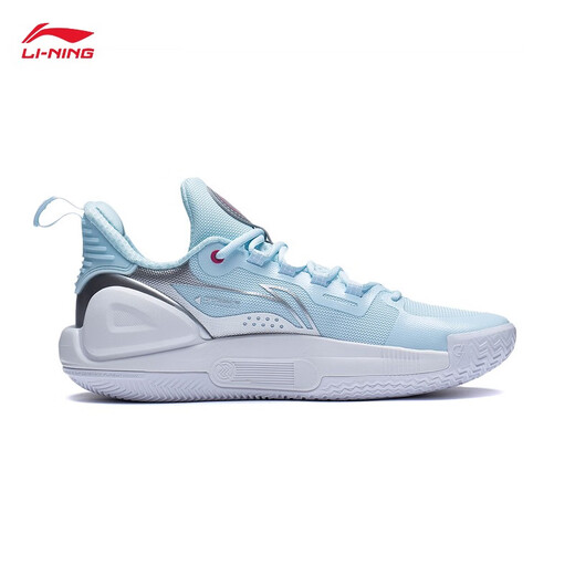 Li Ning Blitz 9丨Men's Basketball Shoes Men's New Low-top Wear-Resistant Lightweight Field Shoes Aqua Blue/Silver-6 42