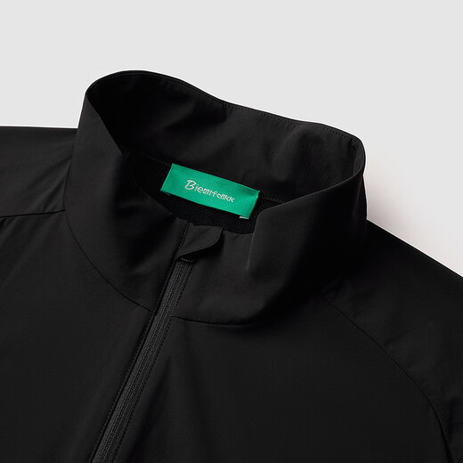 Biyinlefen Autumn Men's Fashion Top Casual Versatile Outdoor Sports Windproof Comfortable Antistatic Stand Collar Jacket Men 07 Black L