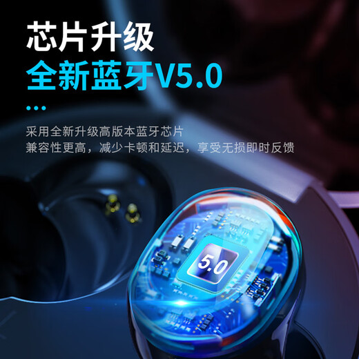 GUOMA K9 Little Devil Wireless Bluetooth Headset Mini Earbud In-Ear Game Music Eating Chicken Boys and Girls Cute Cartoon Suitable for Android Apple K9 Little Devil (Supports Game Mode + Left and Right Ears Can Be Used Separately)