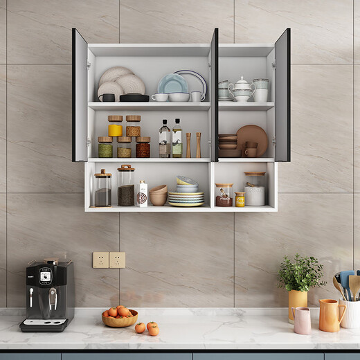 Jiuchin bag installation kitchen wall cabinet balcony storage cabinet bathroom wall storage cabinet bathroom wall-mounted wall cabinet 60 long 30 deep 80 high two doors elegant white