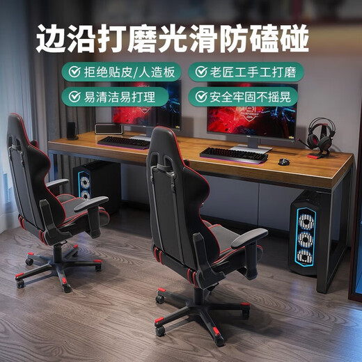 Changyueting solid wood computer desk desktop modern bedroom simple study desk home log office writing desk standard single table 120*60*75 thick 5cm