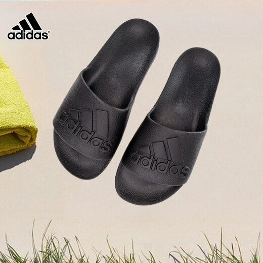 阿迪达斯 （adidas）凉拖男女鞋 25秋季新款户外运动沙滩鞋休闲轻便人字拖鞋 IF7371/全黑/一字拖 43 鞋内长265+mm