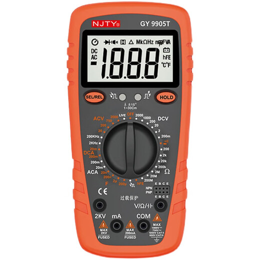 
Renjuyi customized Tianyu 2000V mining digital multimeter 2KV high-voltage mine digital display meter anti-burn high-precision multifunctional Tianyu 9905T standard delivery meter package