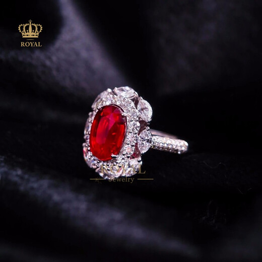 ROYALPICK ruby ring 4CT women's ring diamond 18k gold unburned pigeon blood red gift for girlfriend and wife's day birthday gift 4.0 carat ruby ring