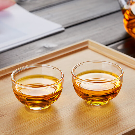 Lvchangming Tea Cup Glass Master Cup Thickened Cup Heat-resistant Tea Cup Personal Kung Fu Tea Cup Small Tea Cup 70ml 6 Count