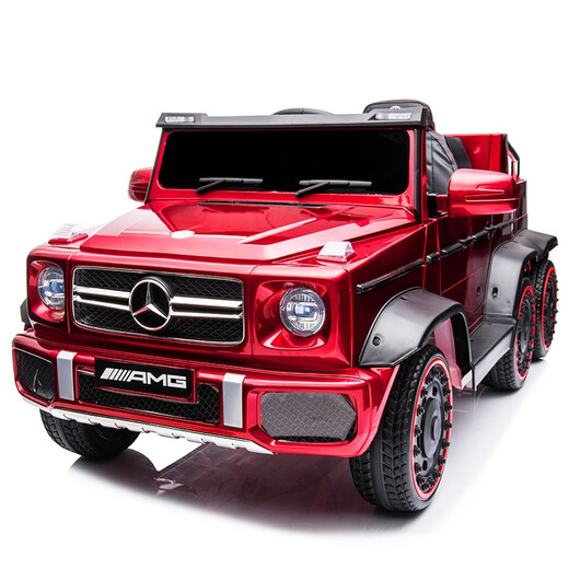 MiYi Mercedes-Benz 6-wheel big G baby electric car with remote control swing can sit and be driven by adults, baby toy stroller 24V black brushless large motor version + soft wheel