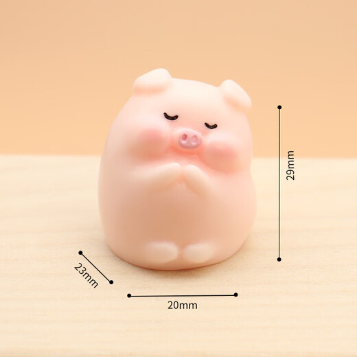 Pig resin small ornaments cartoon cute micro landscape simulation pig home mini handicraft car decoration flower pig + side lying pig