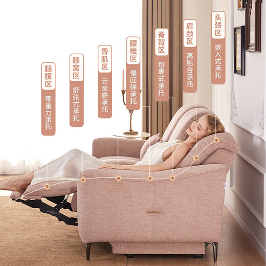 LAZBOY Lezhibao Fabric Function Sofa Left Electric GN.675 Windsor Castle Pink [7 Days Hair]