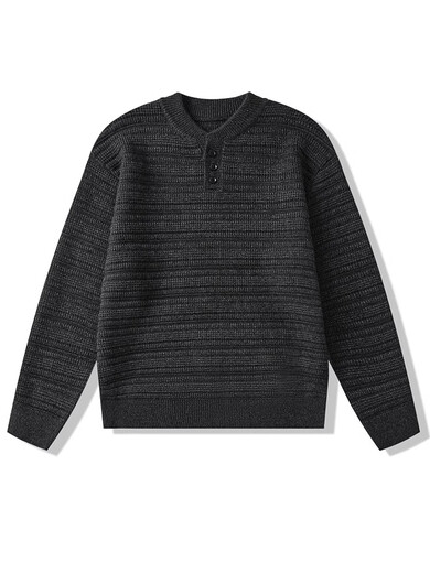 Oyati Henry collar button-up sweater for men in autumn and winter 2024 new inner layering shirt jacket winter loose woolen clothes gray green M M100-130Jin Jin is equal to 0.5 kg